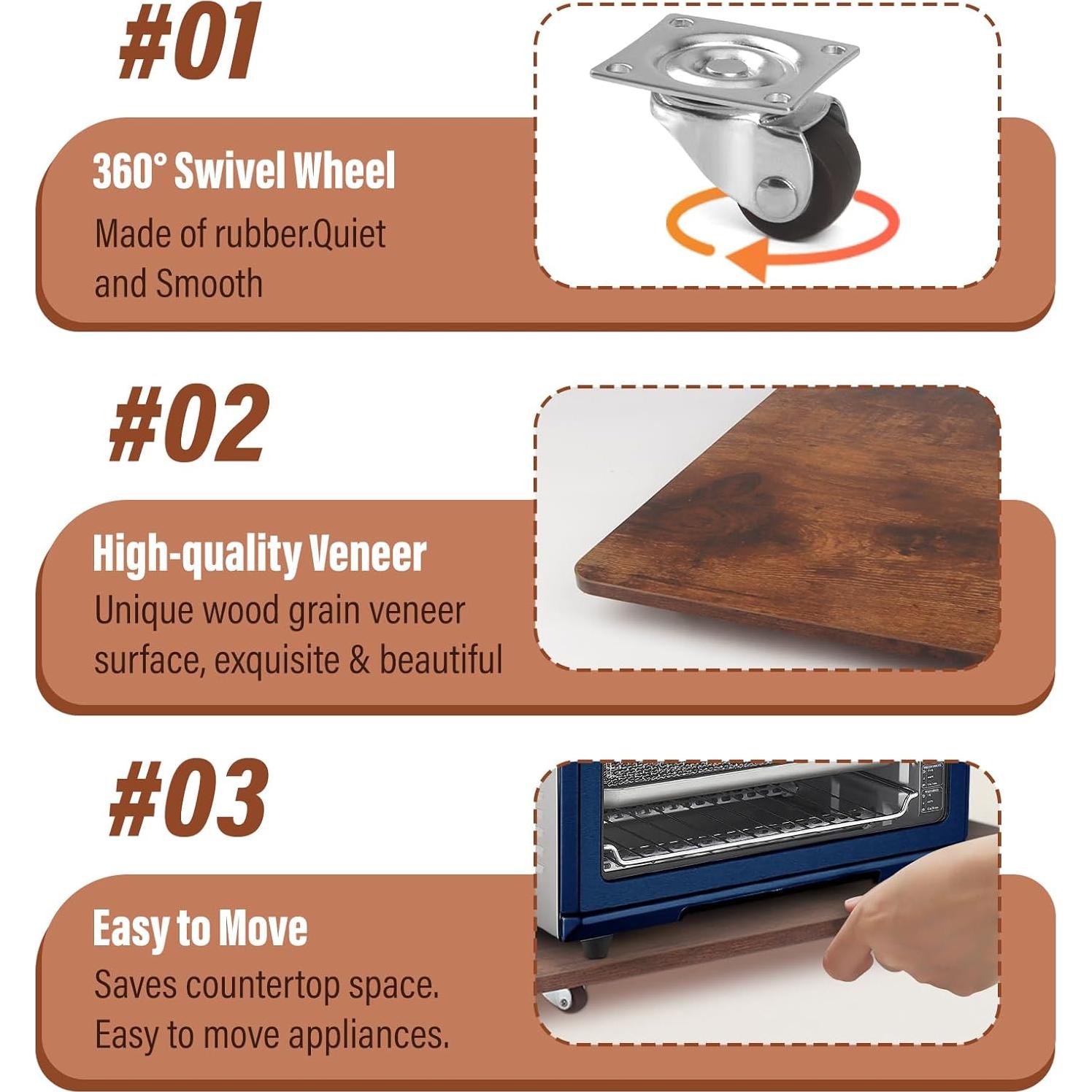 Bandeja deslizante 360° JAYOBGO para electrodomésticos - Grande 40x33cm