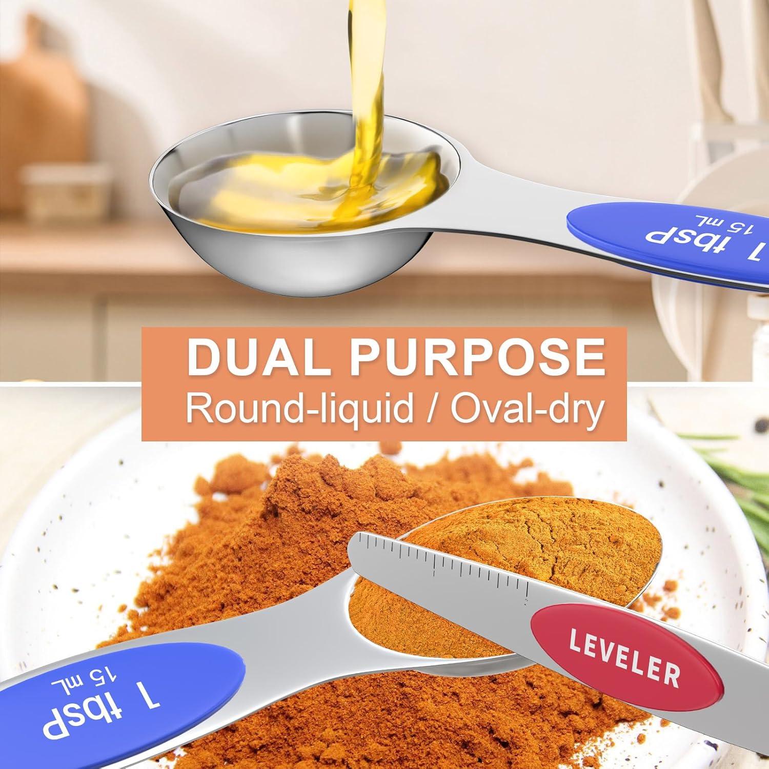 Juego de 13 Tazas y Cucharas Medidoras Magnéticas PYHIGH