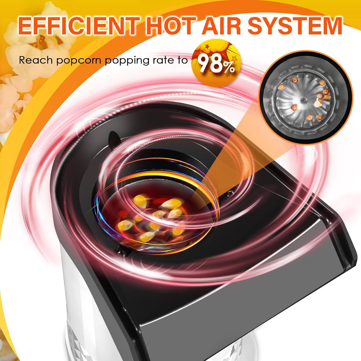 Máquina de Palomitas de Maíz Vminno 4.5L Aire Caliente Blanca