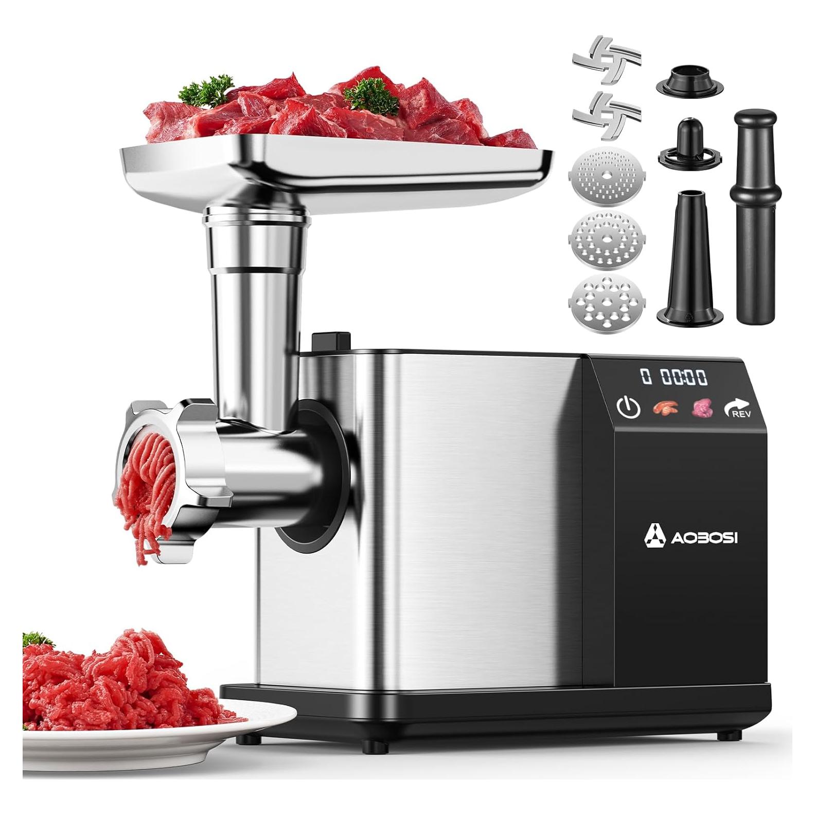 Molino de Carne Eléctrico AAOBOSI 3000W con Pantalla Táctil
