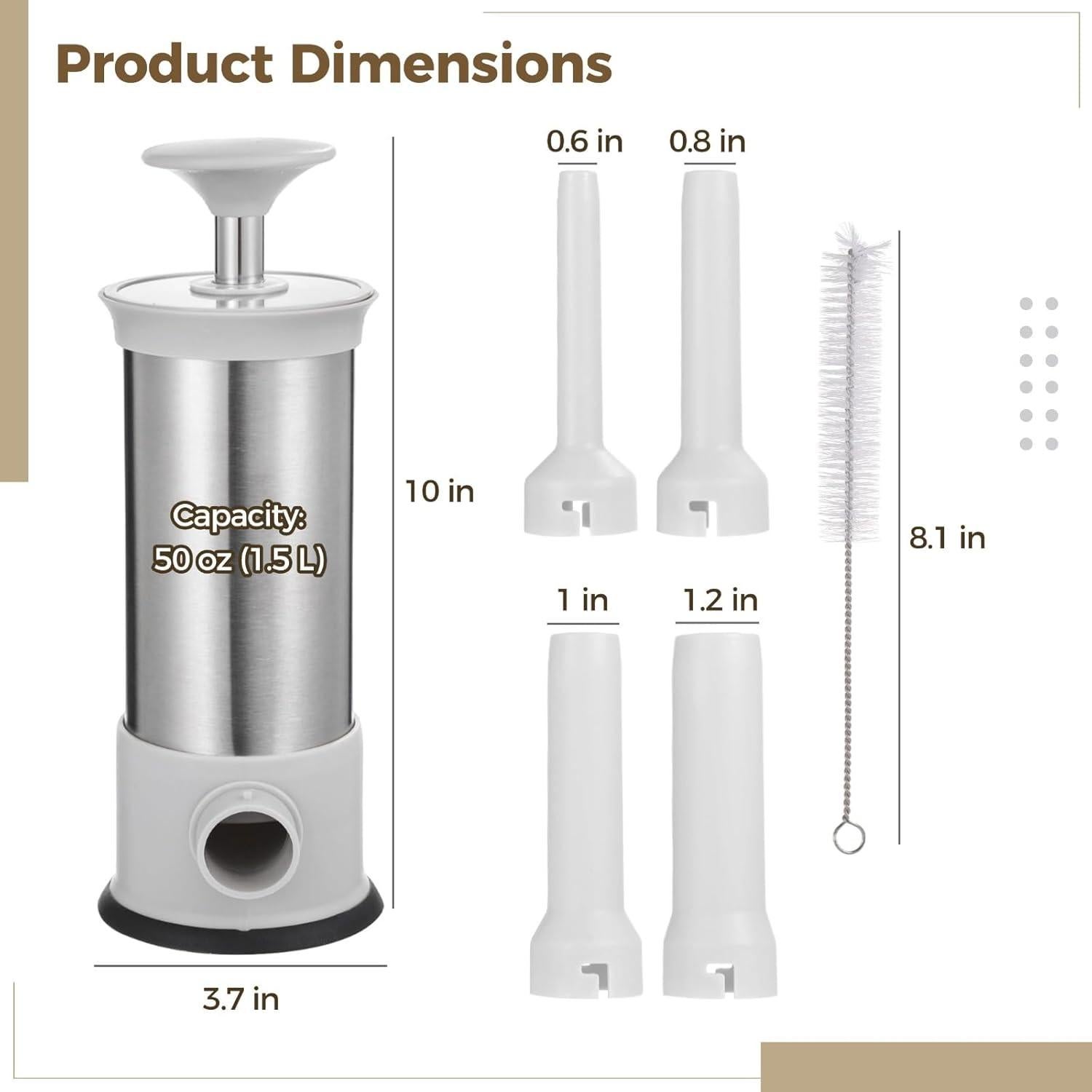 Embudo para Salchichas OMISTAR 1.5 L Acero Inoxidable Manual