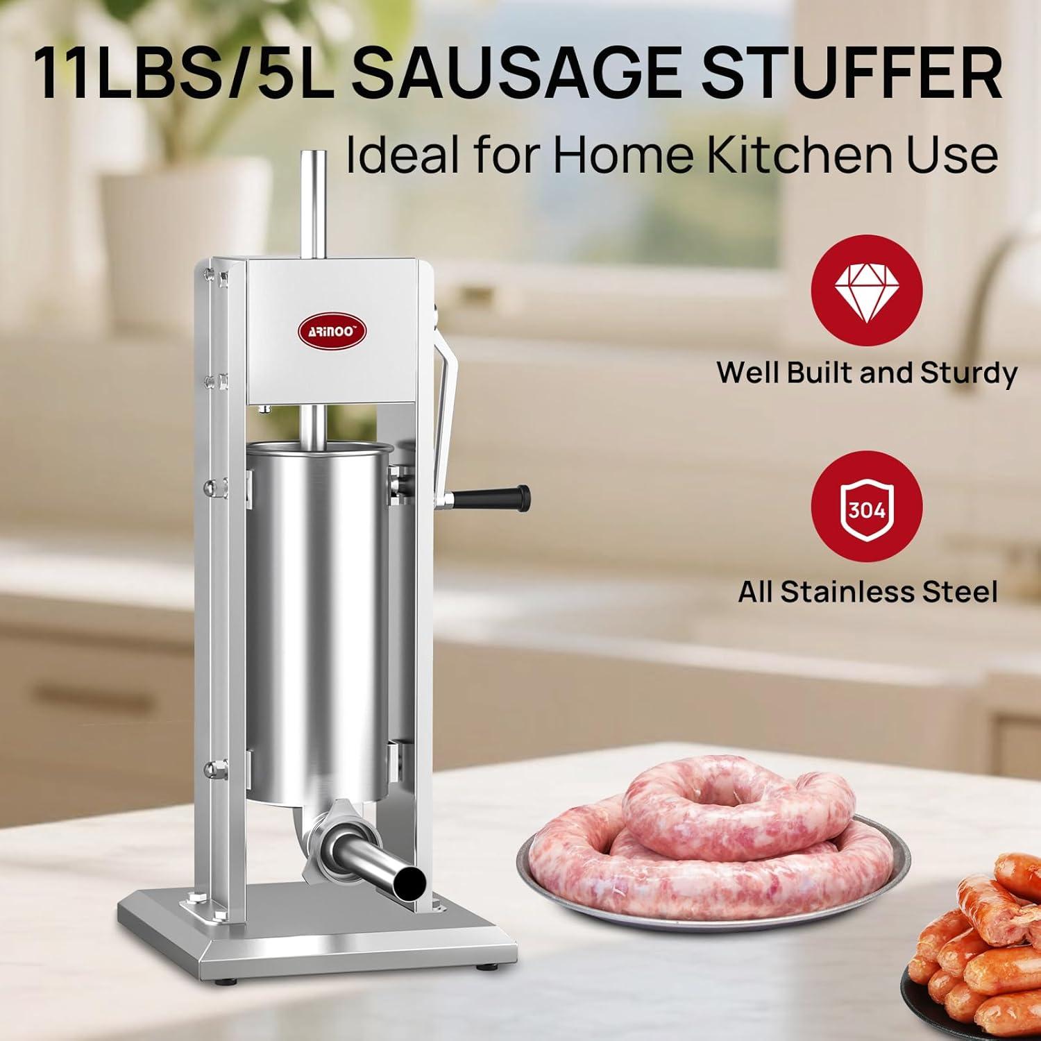 Rellenador de Salchichas Manual ARINOO 5L Acero Inoxidable