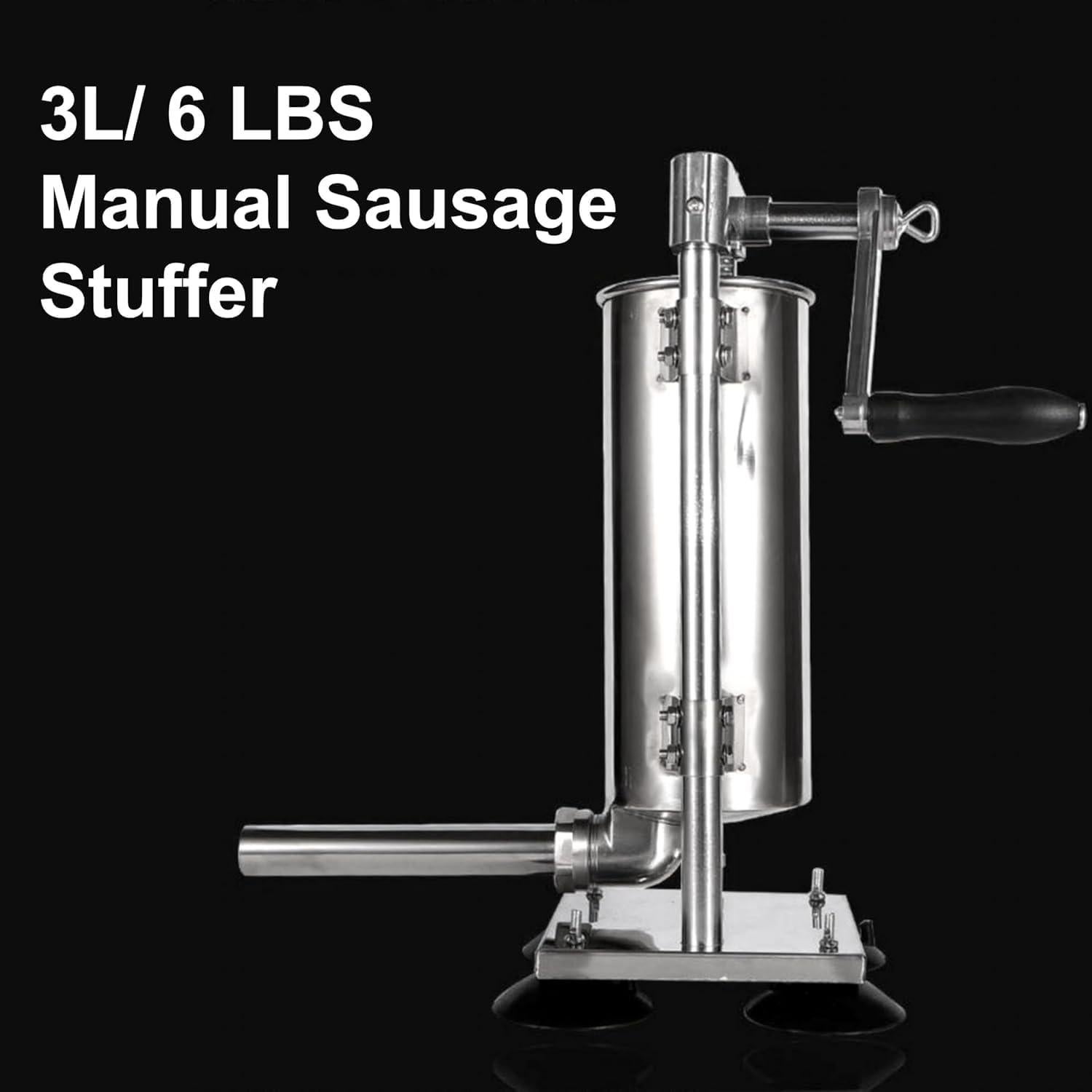 Rellenador de Salchichas Manual WQV 3L Acero Inoxidable 4 Tubos