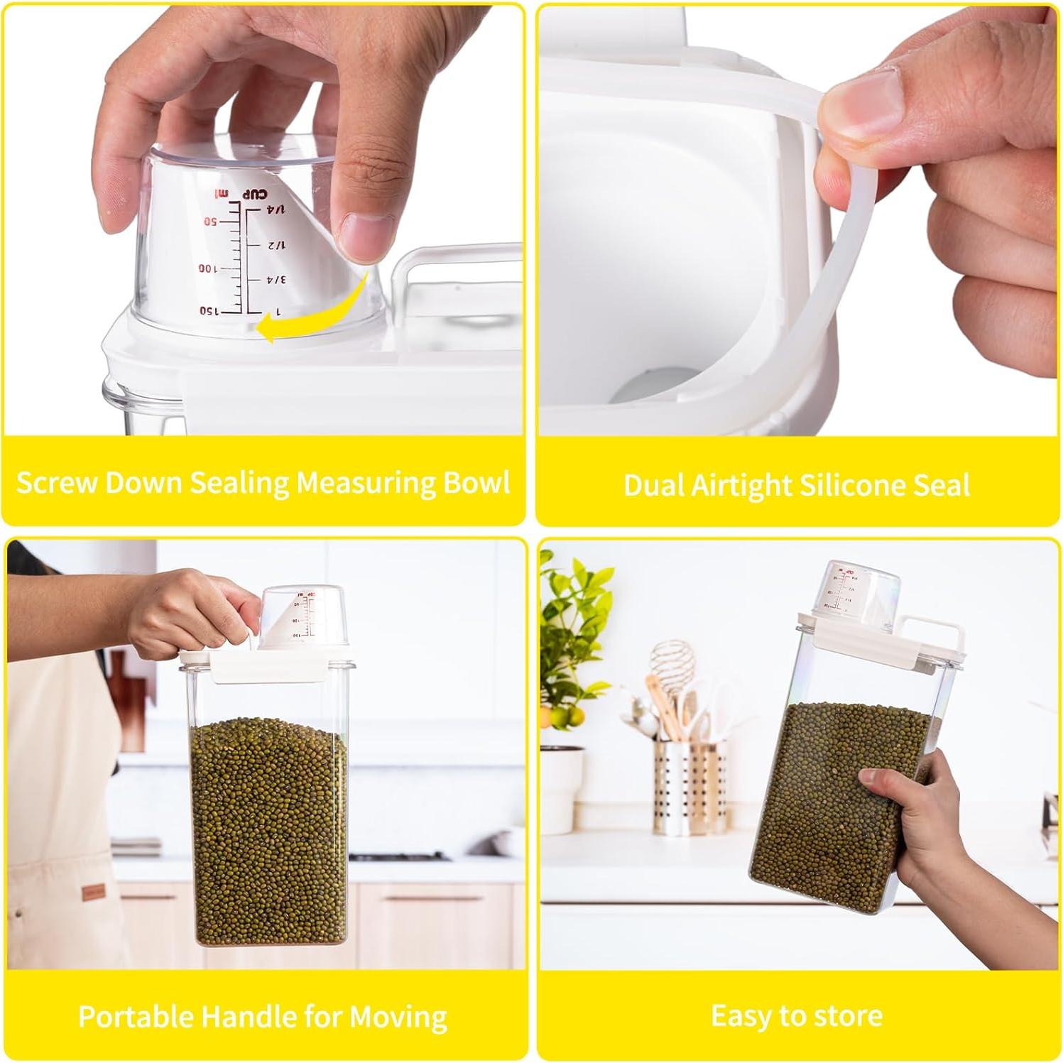 Contenedor de Arroz HBCS 3.5L con Pico Vertedor y Taza Medidora