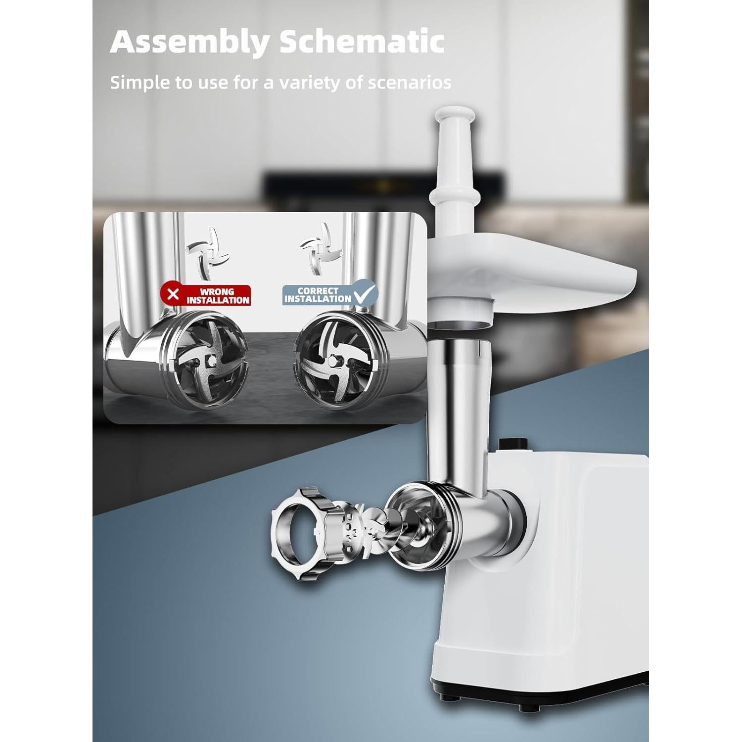 Picadora de Carne Eléctrica Oaomi 2500W con Accesorios