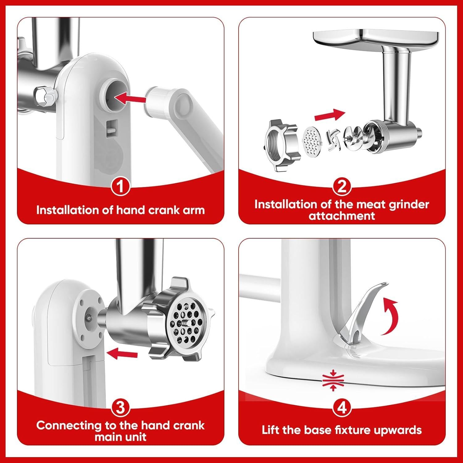 Picadora de Carne Manual COFUN 1705-HA con Embutidora y 4 Placas