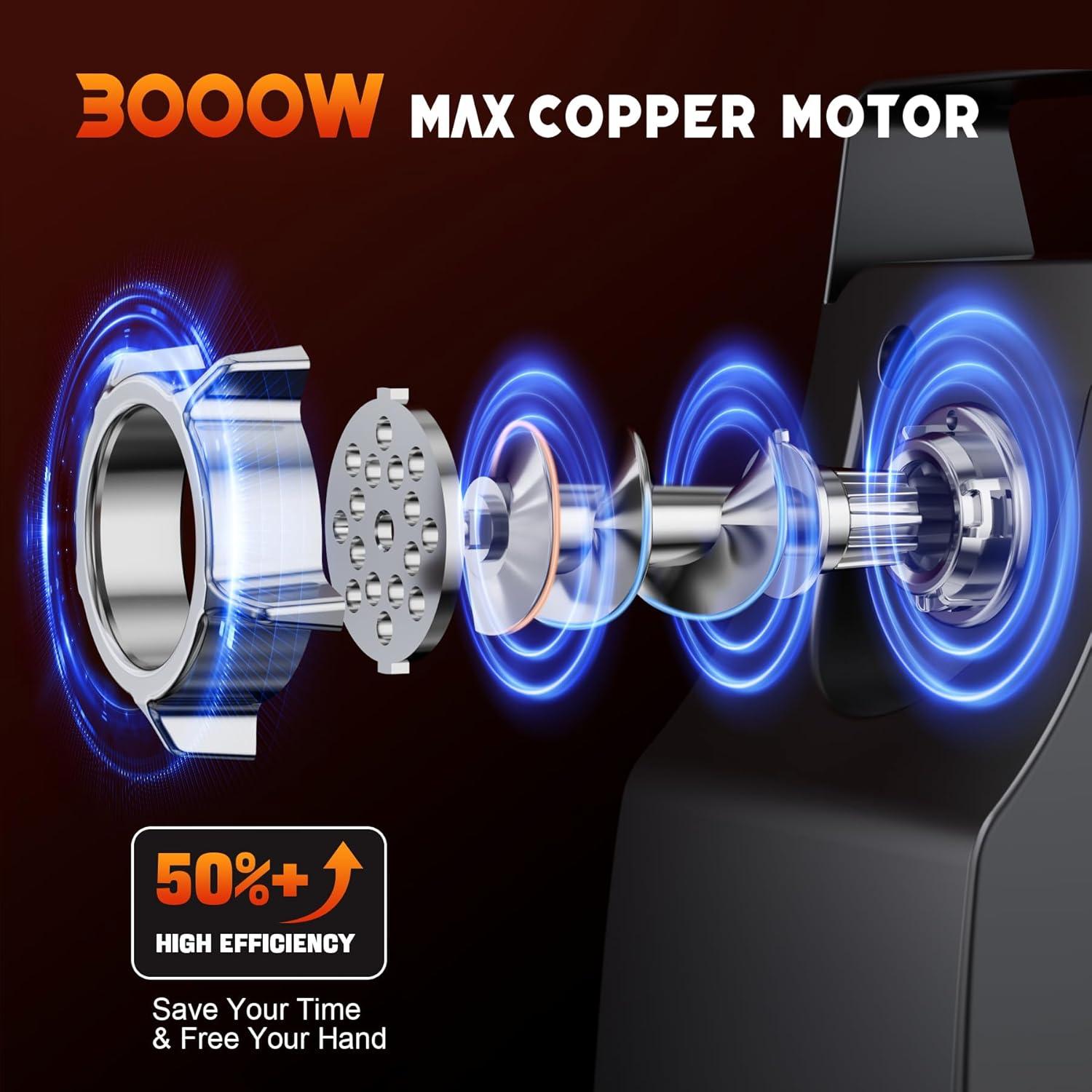 Picadora de Carne Eléctrica GuanQiao 3000W con Accesorios