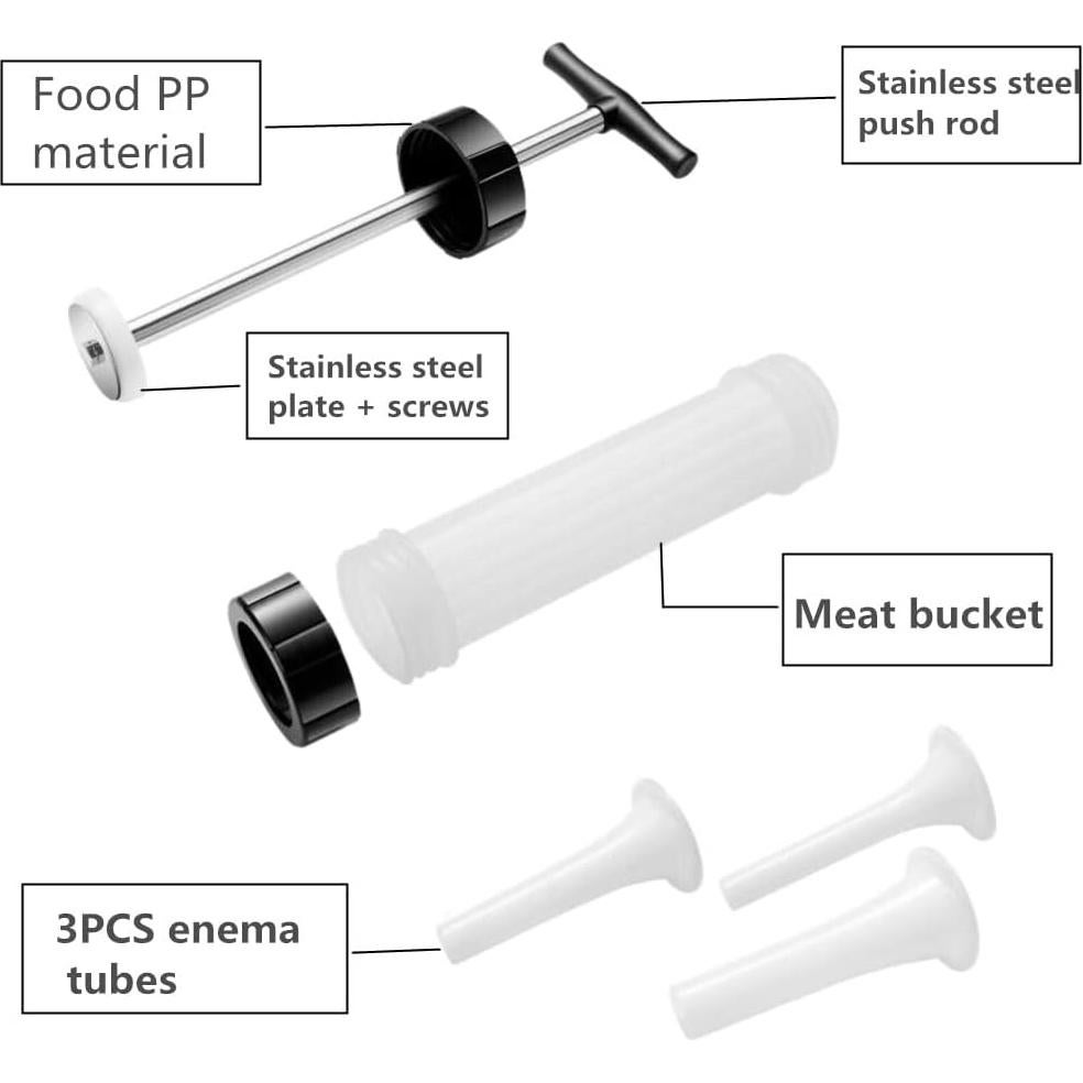 Fabricante de Salchichas Manual UQUABESO con 3 Embudos de Relleno