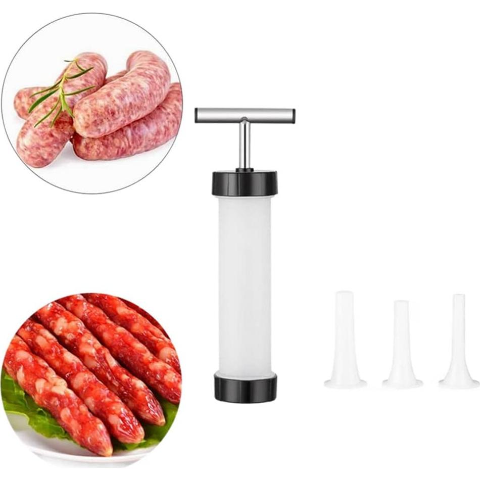 Fabricante de Salchichas Manual UQUABESO con 3 Embudos de Relleno