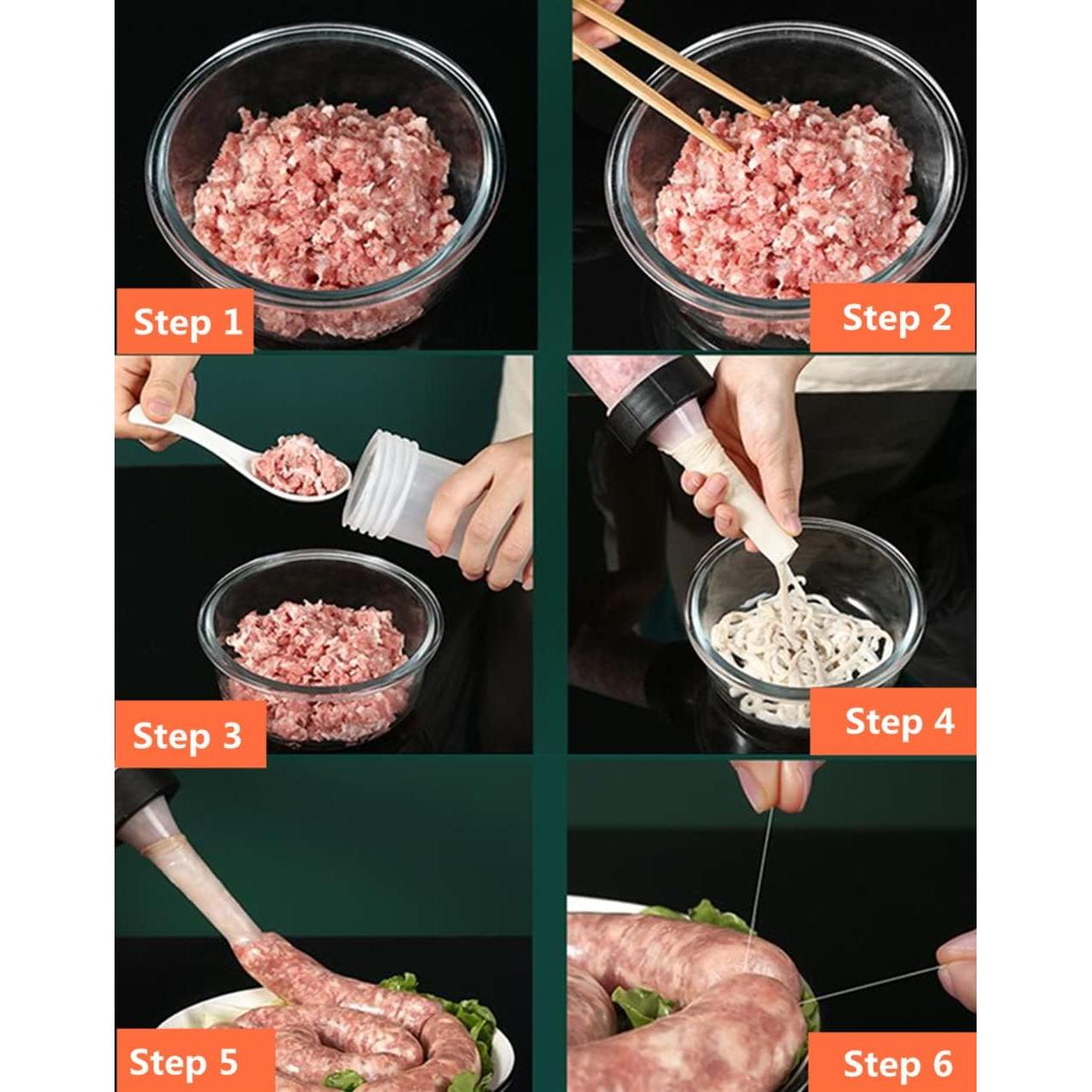 Fabricante de Salchichas Manual UQUABESO con 3 Embudos de Relleno