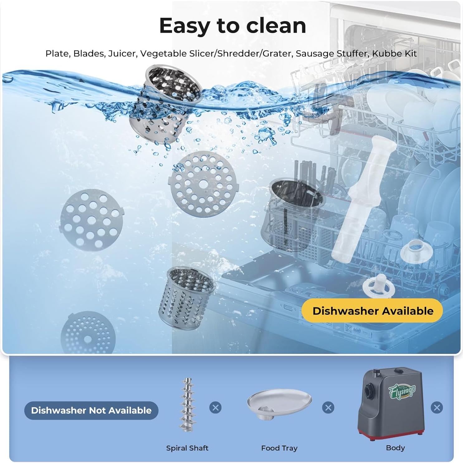 Picadora de Carne Eléctrica Flyseago HJJ-11 1700W 2kg/min