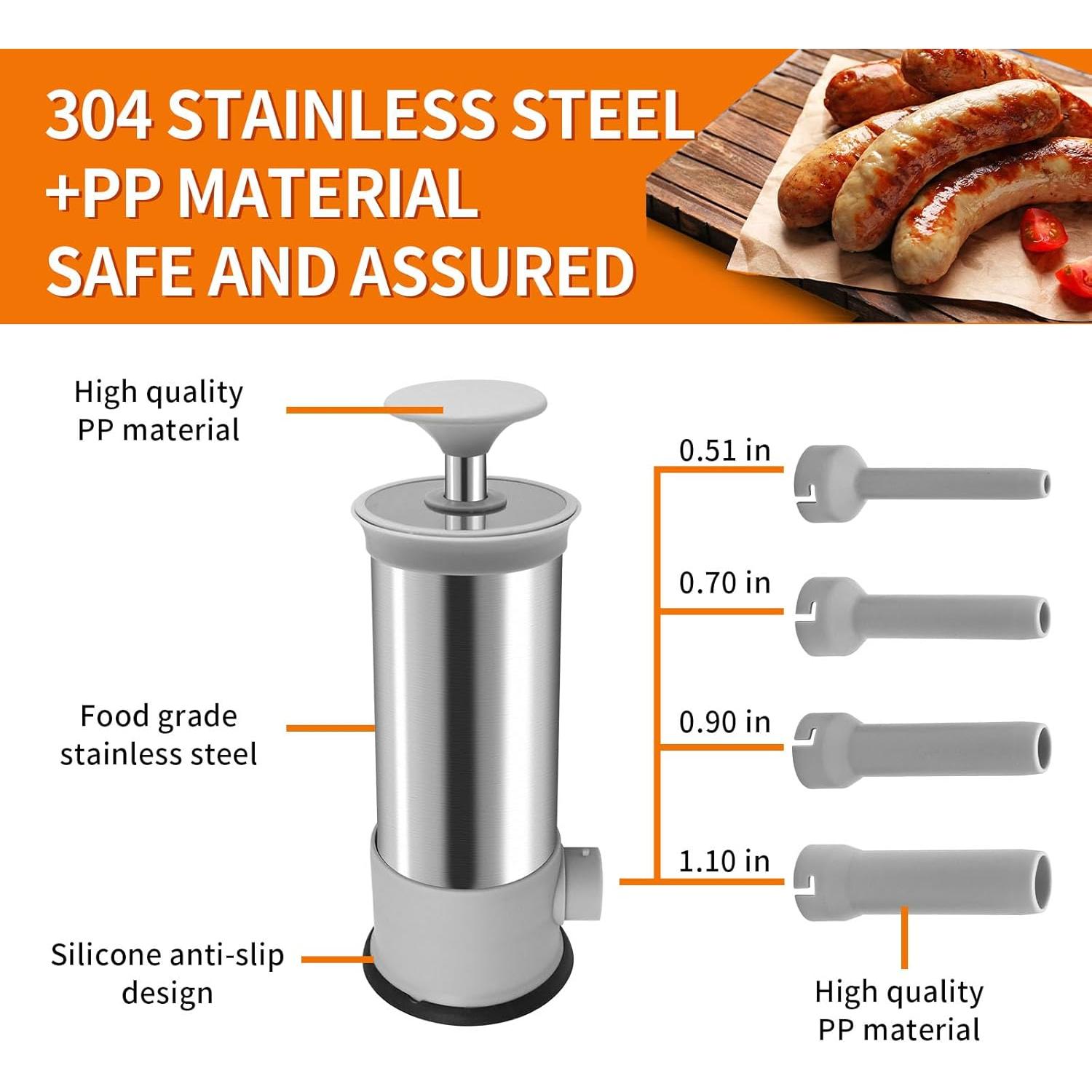 Rellenador de Salchichas Saihisday Vertical Acero Inoxidable 1 kg