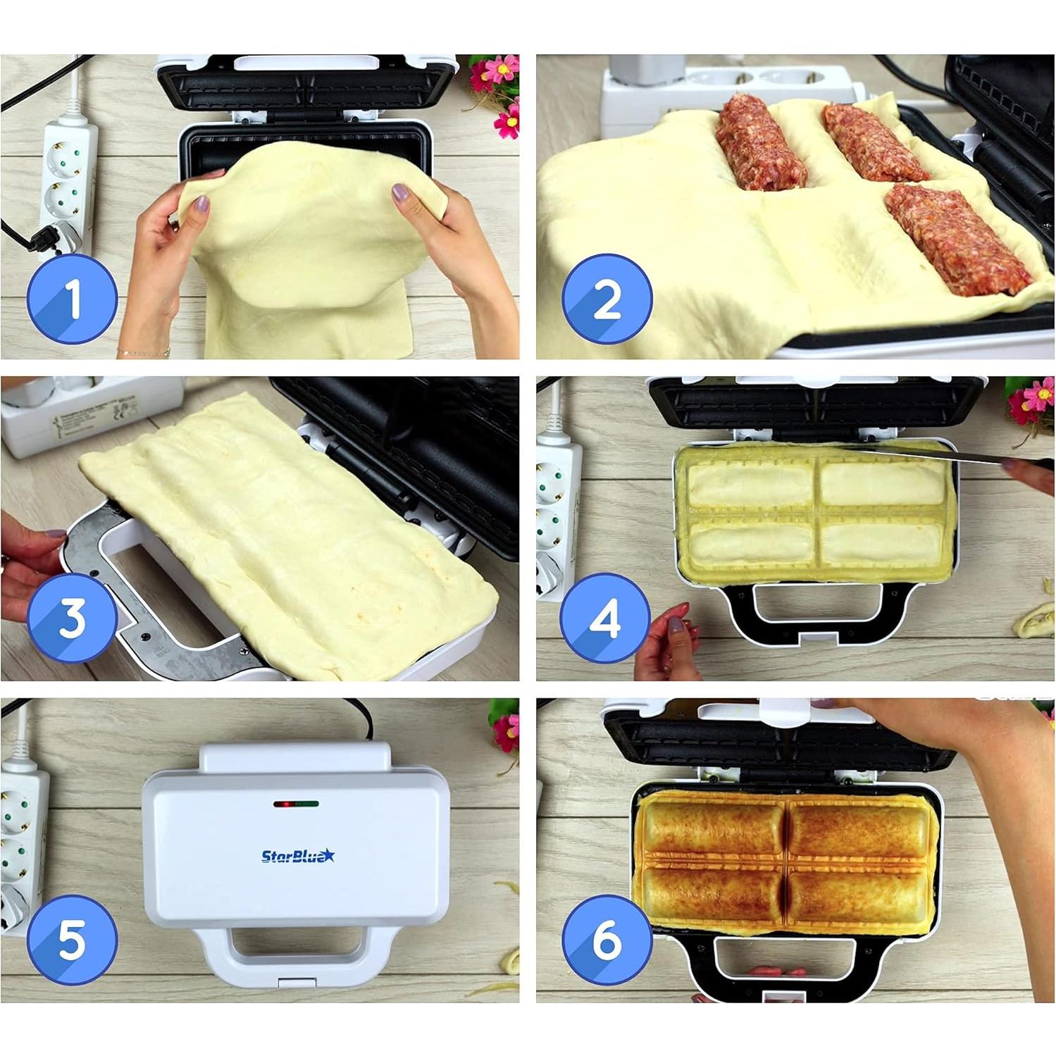 Hacedor de Rollos de Salchicha StarBlue 850W - 4 Placas Antiadhesivas