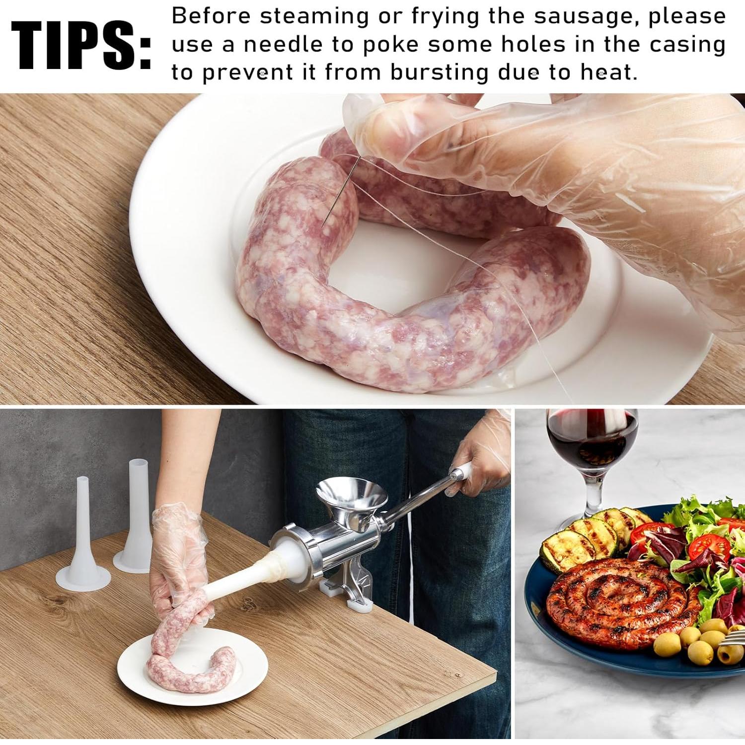 Rellenador de Salchichas Threlaco 24 cm Aluminio Ergonomico