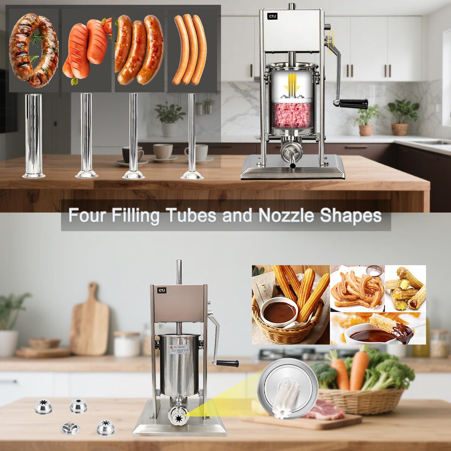 Rellenador de Salchichas Manual CTJ 3L Acero Inoxidable