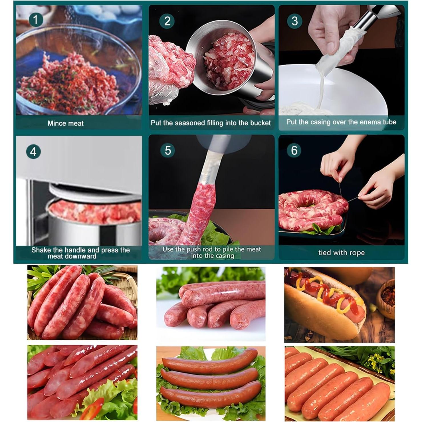 Rellenador de Salchichas Manual CTJ 3L Acero Inoxidable