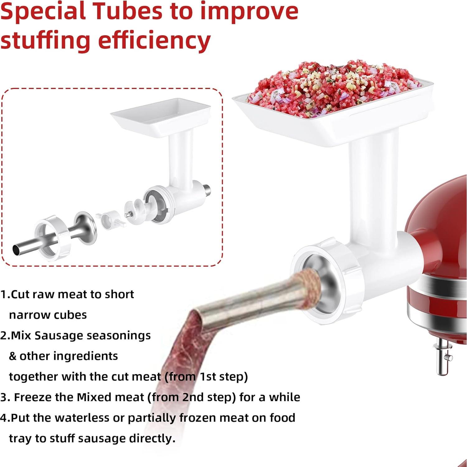 Kit Embutidora de Salchichas InnoMoon para KitchenAid - 3 Tubos Acero Inoxidable