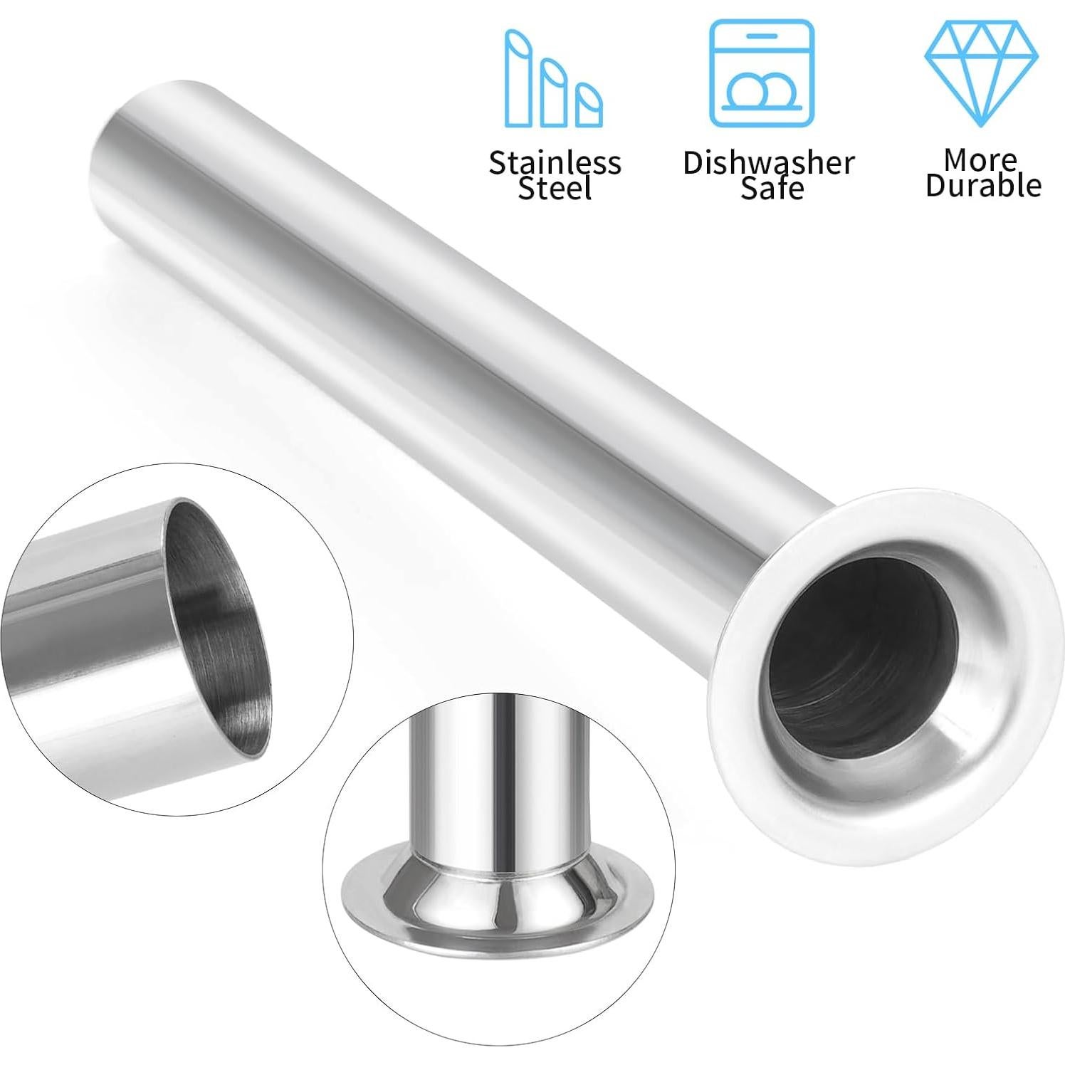 Tubos de Relleno de Salchichas Acero Inoxidable 4 Tamaños LEM