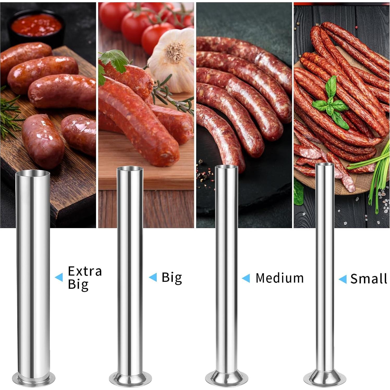 Tubos de Relleno de Salchichas Acero Inoxidable 4 Tamaños LEM