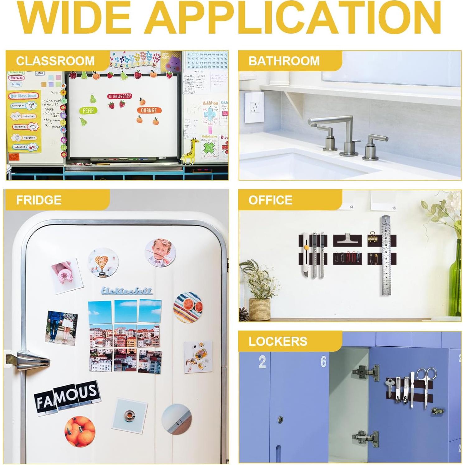 Cinta Magnética Adhesiva CHUNNIAO 16 Piezas 0.5x30.48 cm