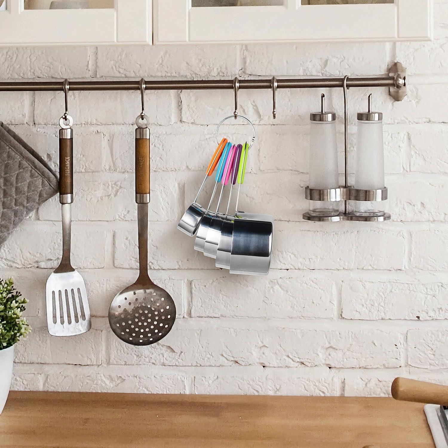 Juego de Tazas Medidoras de Acero Inoxidable BIDFUL 5 Piezas