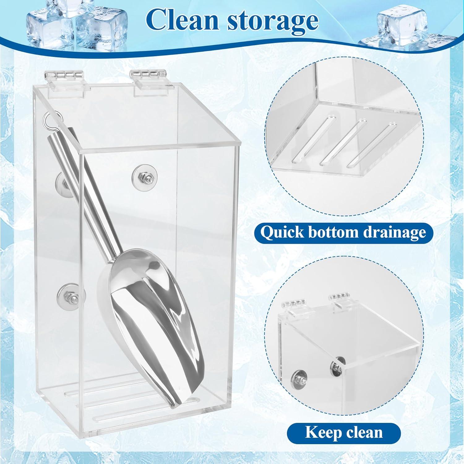 Soporte magnético para cuchara de hielo Solaradgy con tapa y cuchara de acero