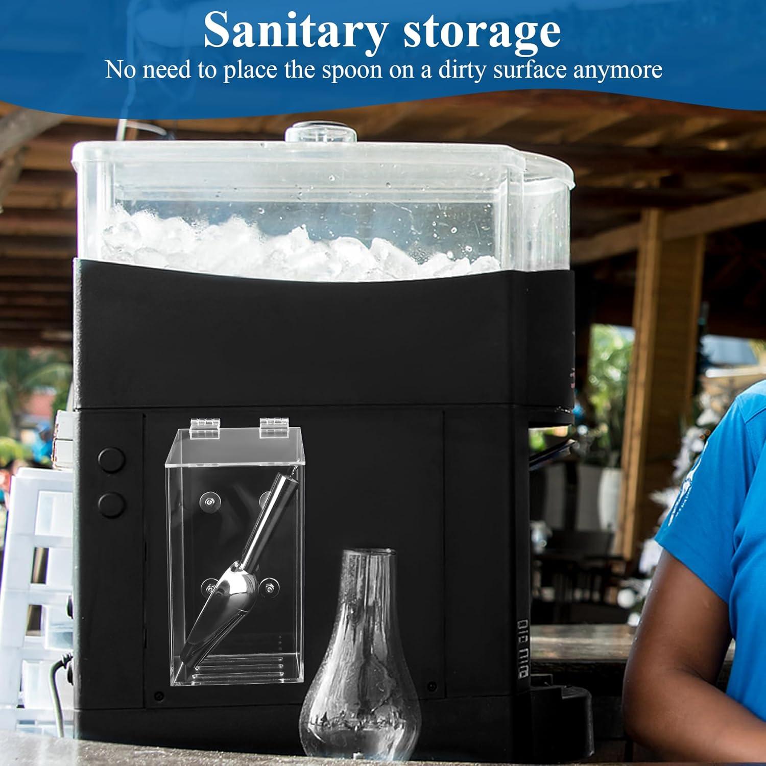 Soporte magnético para cuchara de hielo Solaradgy con tapa y cuchara de acero