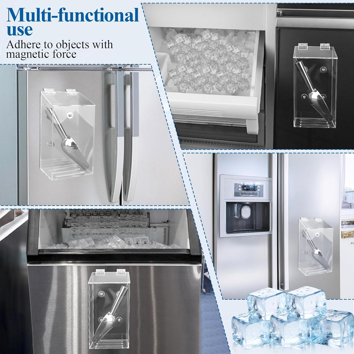 Soporte magnético para cuchara de hielo Solaradgy con tapa y cuchara de acero