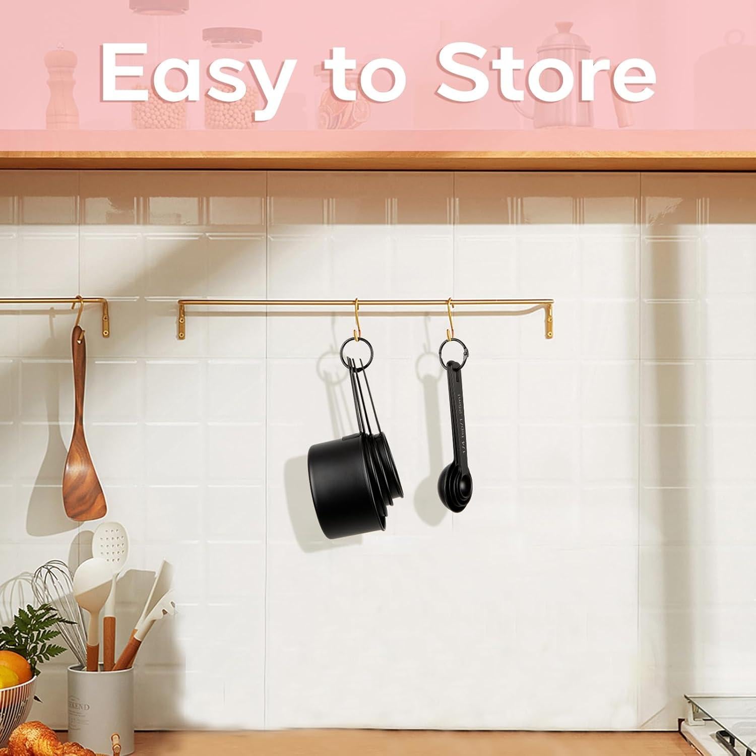 Juego de Tazas y Cucharas Medidoras Muchtolove 9 Piezas Acero Inoxidable