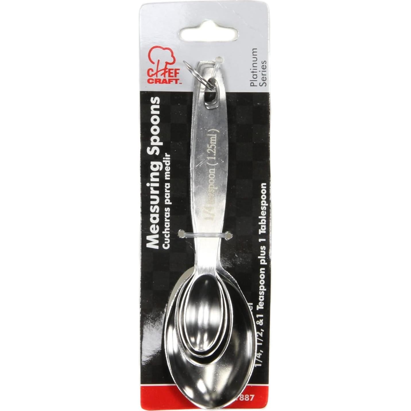 Juego de Cucharas Medidoras Ovaladas Chef Craft Acero Inoxidable