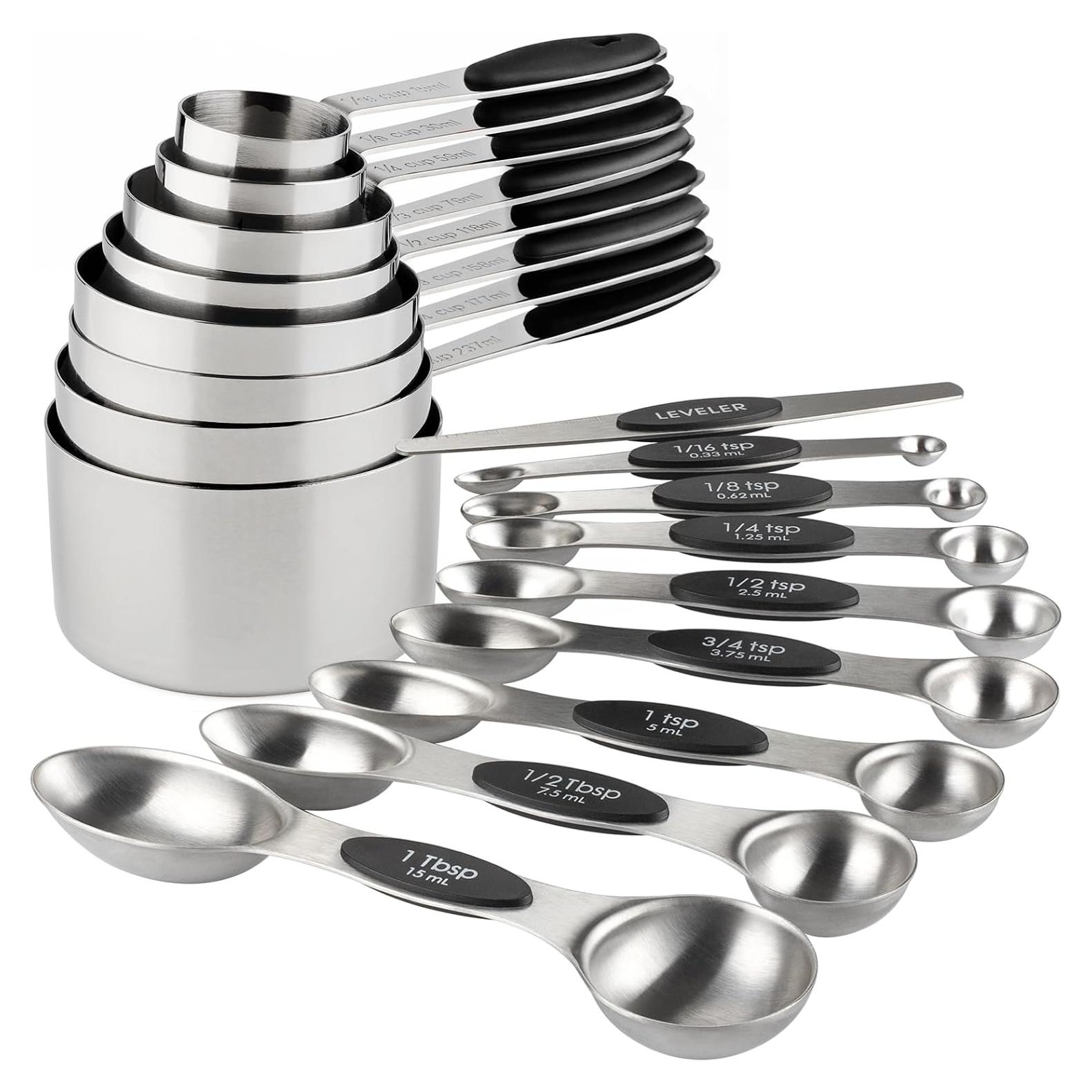 Juego de Tazas y Cucharas Medidoras YAMOLIN Acero Inoxidable