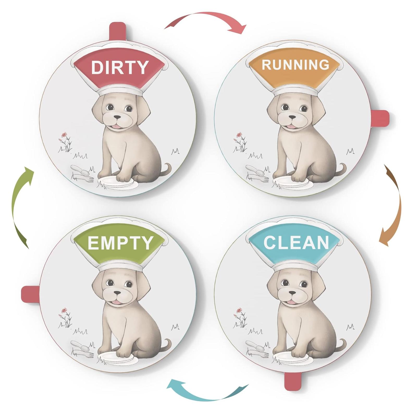 Imán para Lavavajillas Duvliet Perro Chef Limpio Sucio 10.16 cm