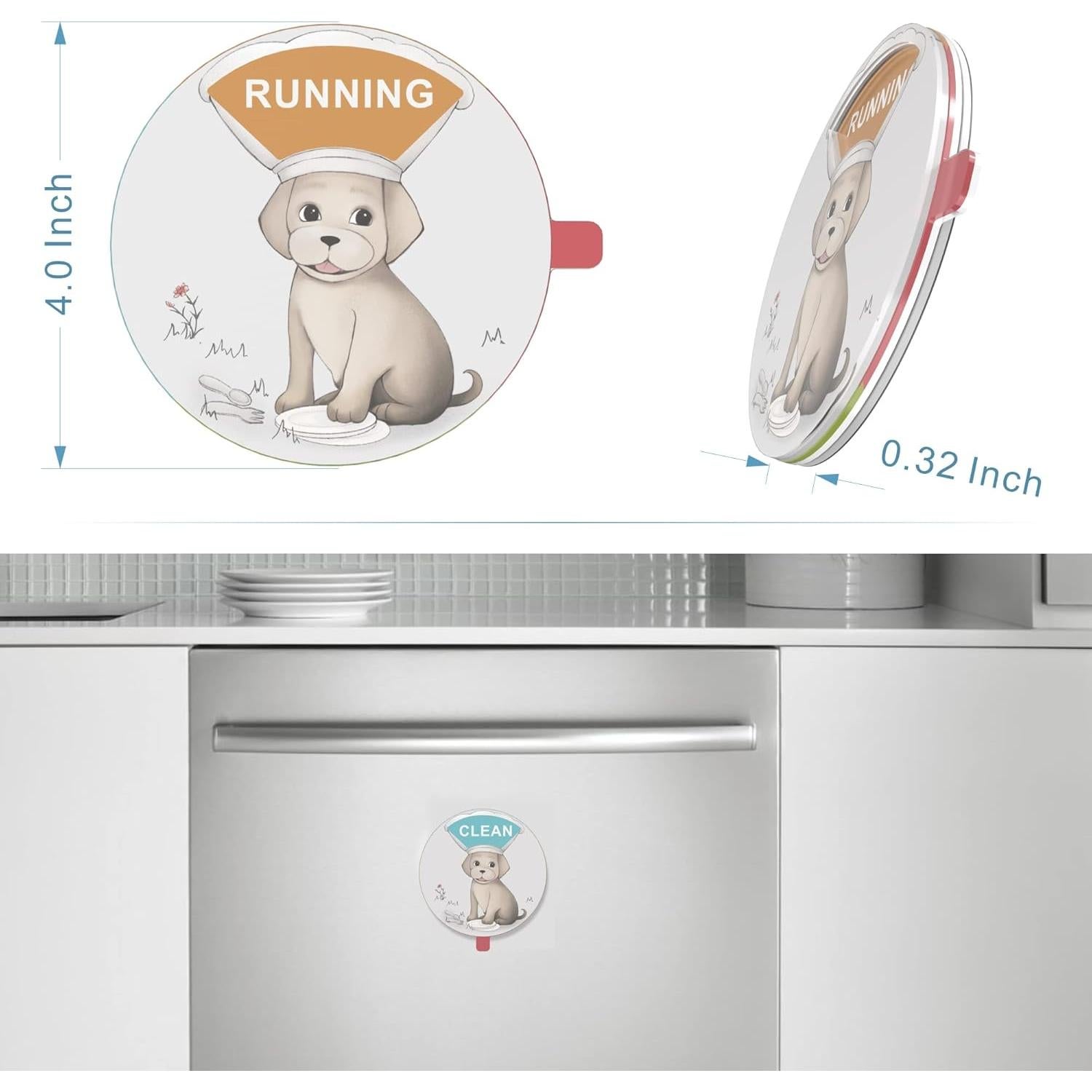 Imán para Lavavajillas Duvliet Perro Chef Limpio Sucio 10.16 cm