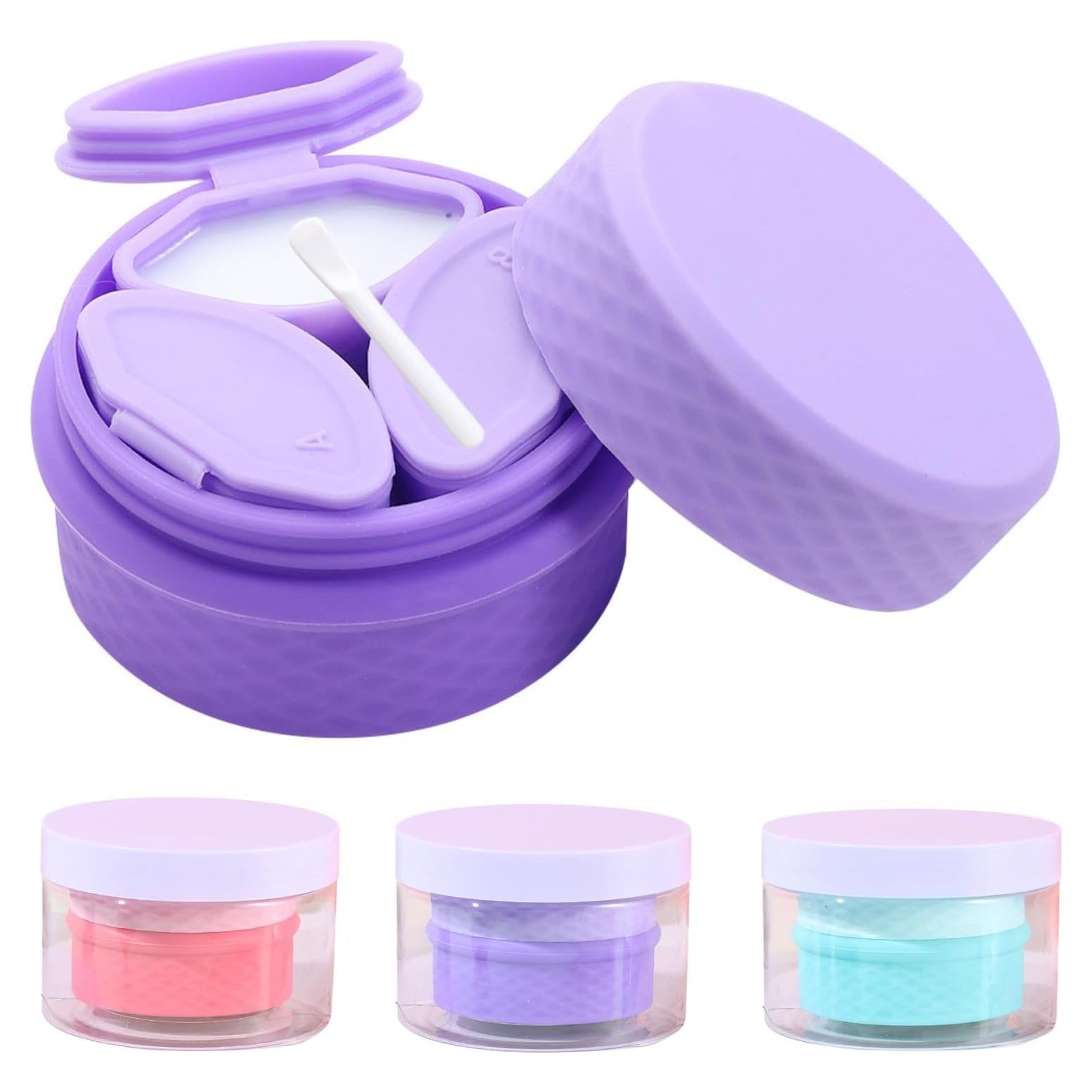 Contenedores de Maquillaje de Silicona FOVIUPET 3 en 1 Viaje