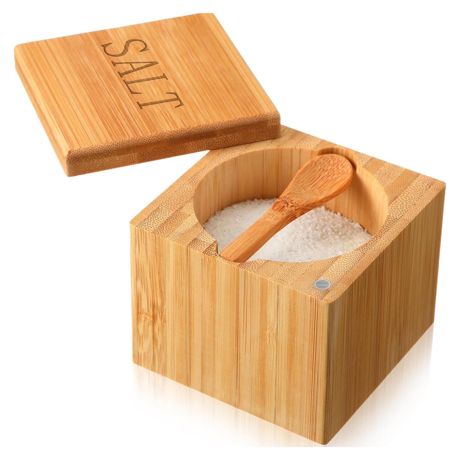 Caja de Sal de Bambú Honeydak con Tapa Magnética 170g