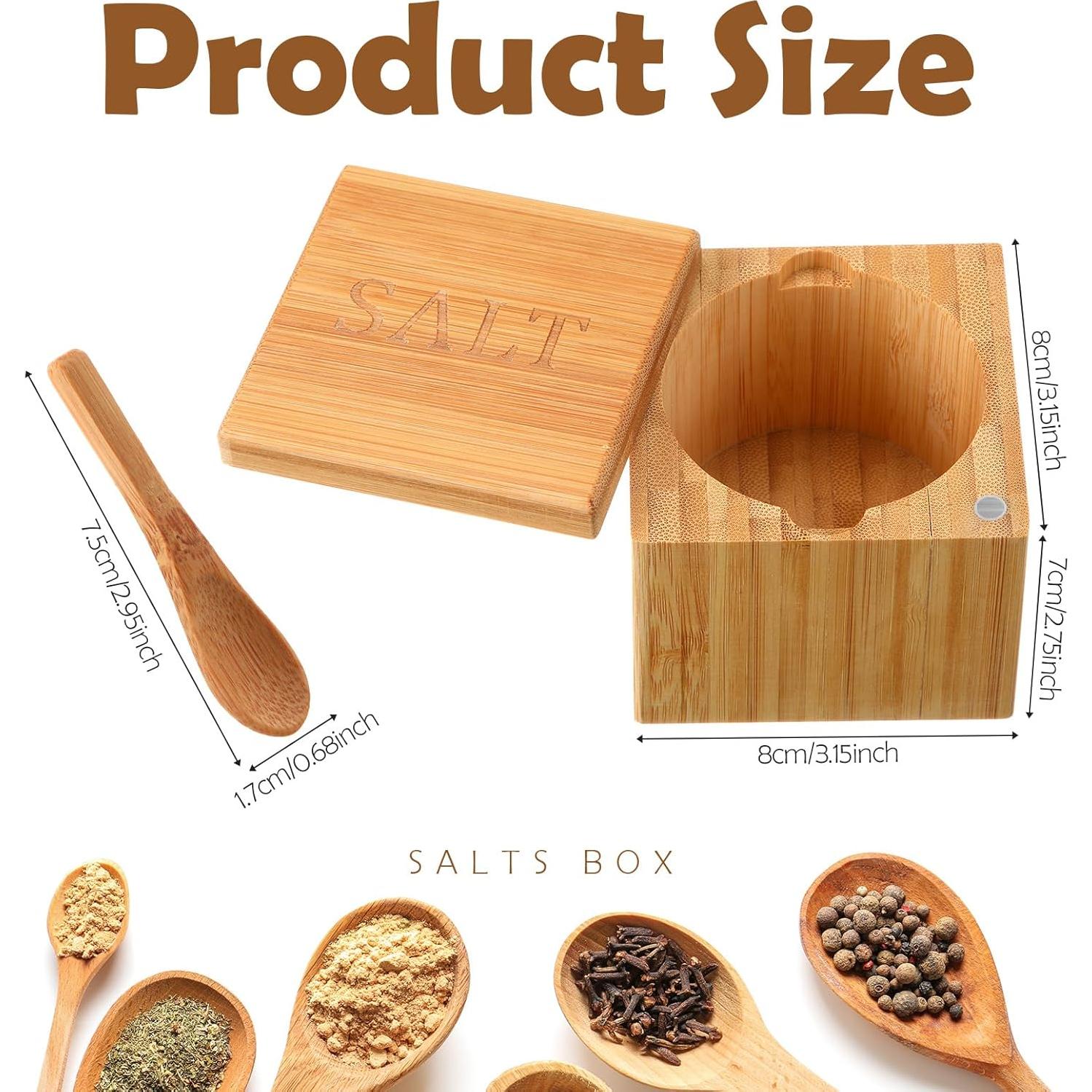 Caja de Sal de Bambú Honeydak con Tapa Magnética 170g