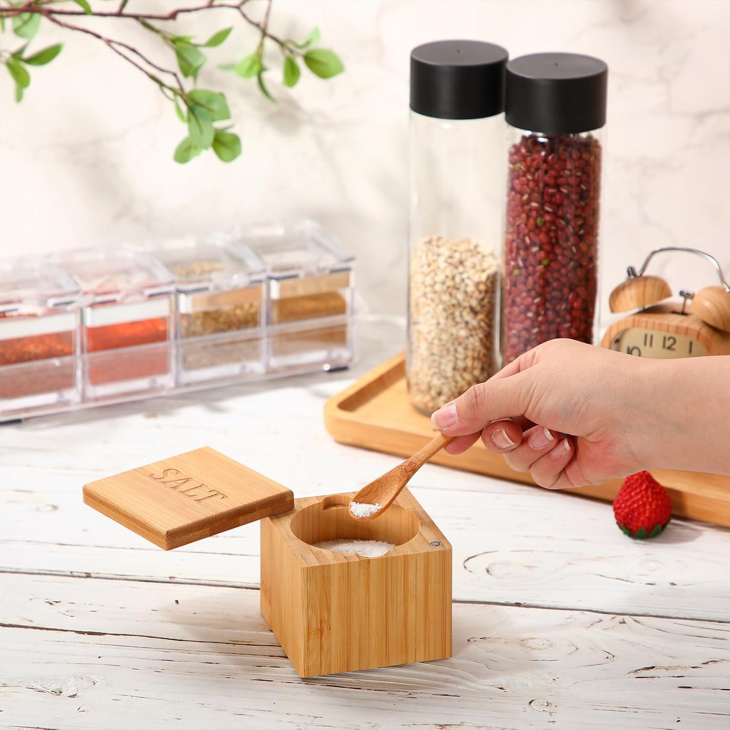 Caja de Sal de Bambú Honeydak con Tapa Magnética 170g