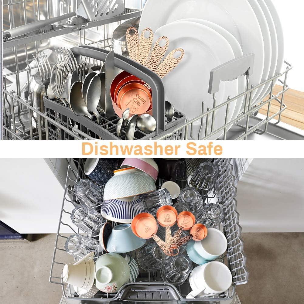 Juego de 4 Tazas Medidoras Acero Inoxidable Rosa Oro 60-250ml