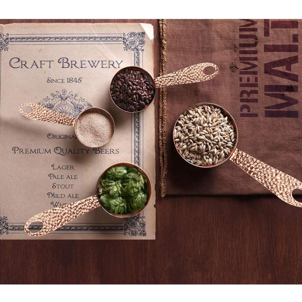 Juego de 4 Tazas Medidoras Acero Inoxidable Rosa Oro 60-250ml