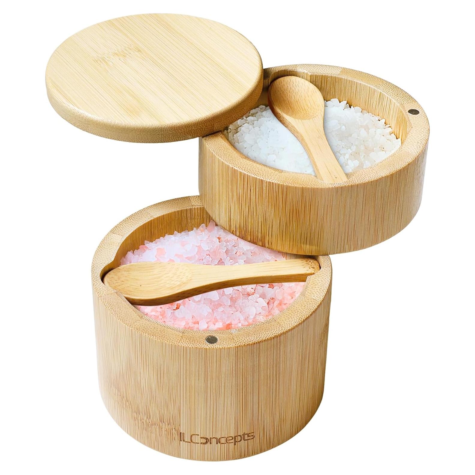 Salero de Bambú ILConcepts Doble Compartimento 340g