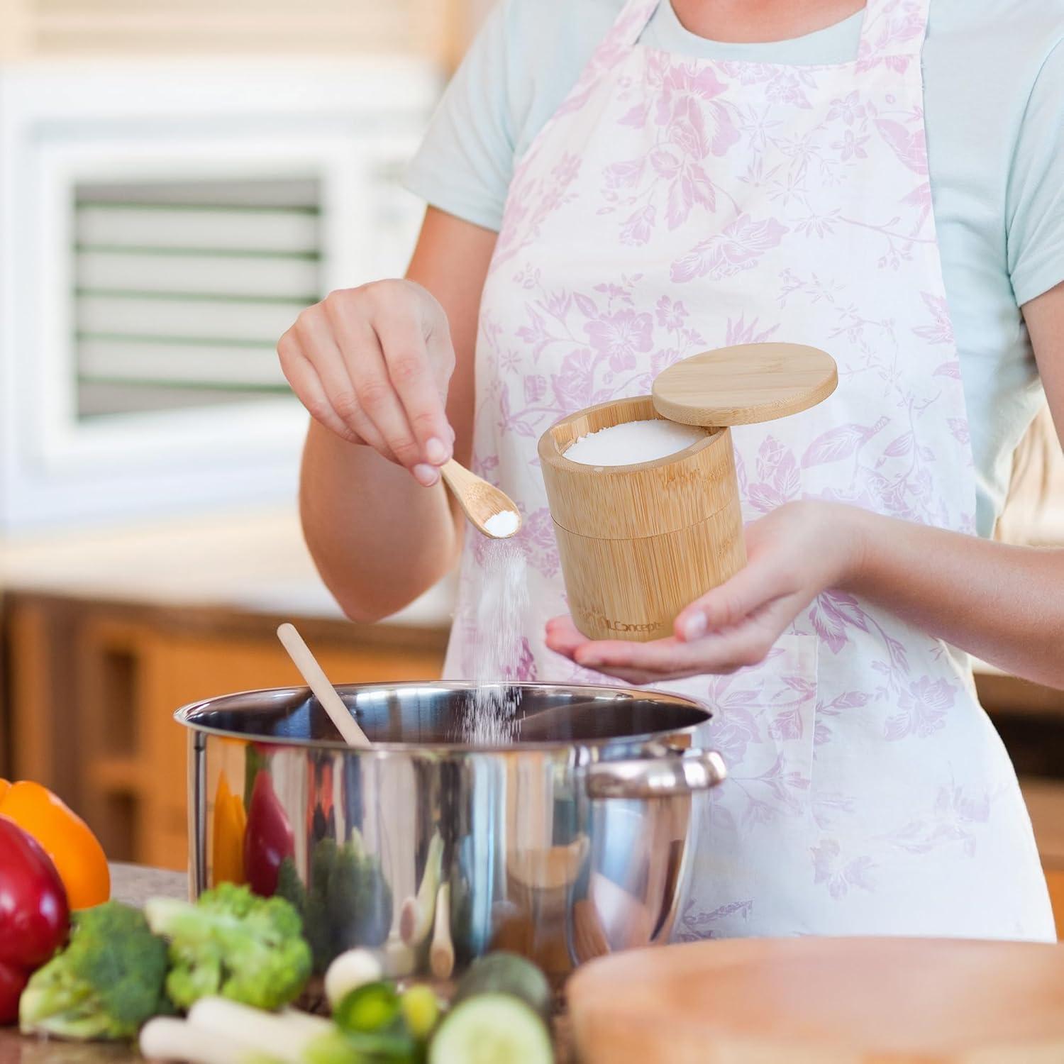 Salero de Bambú ILConcepts Doble Compartimento 340g