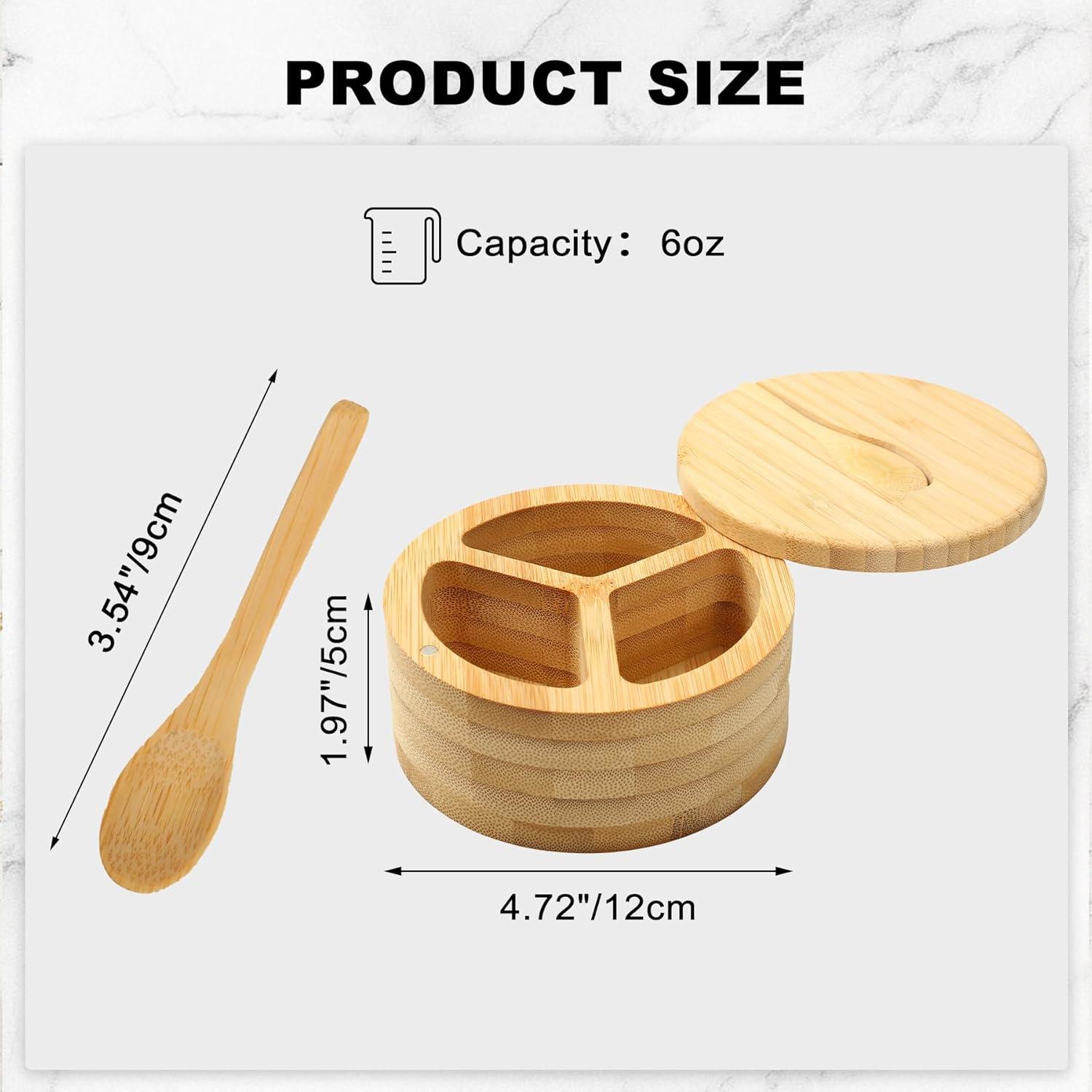 Salero Magnético Dvehdbay de Madera con 3 Compartimentos