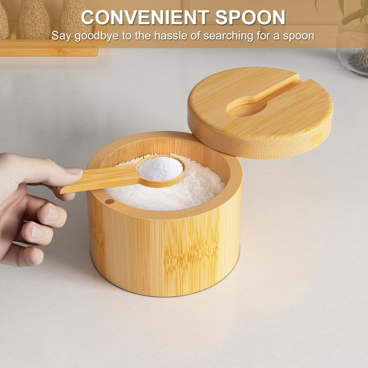 2 PCS Saleros de Bambú con Tapa Magnética - 243.8 g