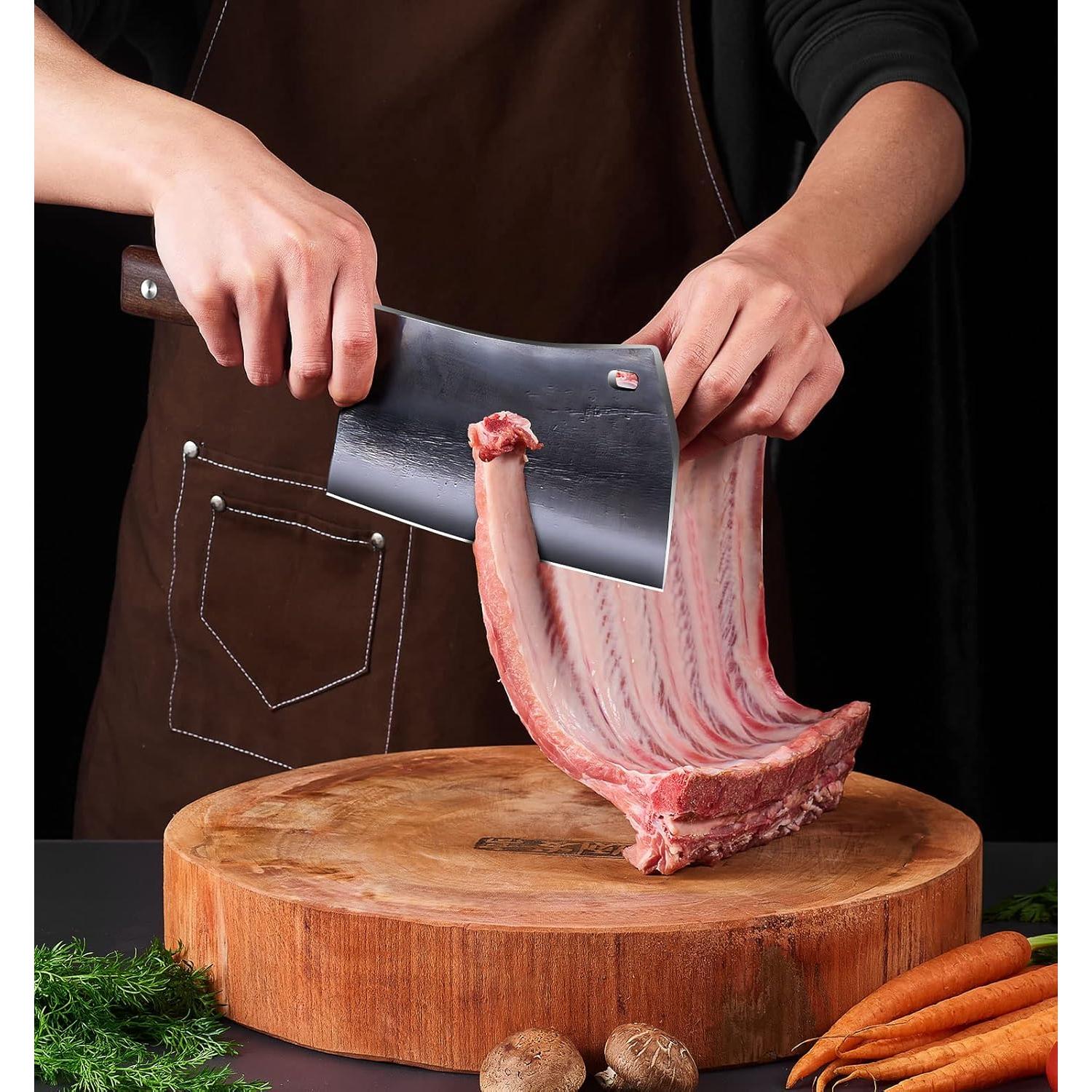 Cuchillo Cleaver ENOKING 190mm Acero Inoxidable Forjado Mano