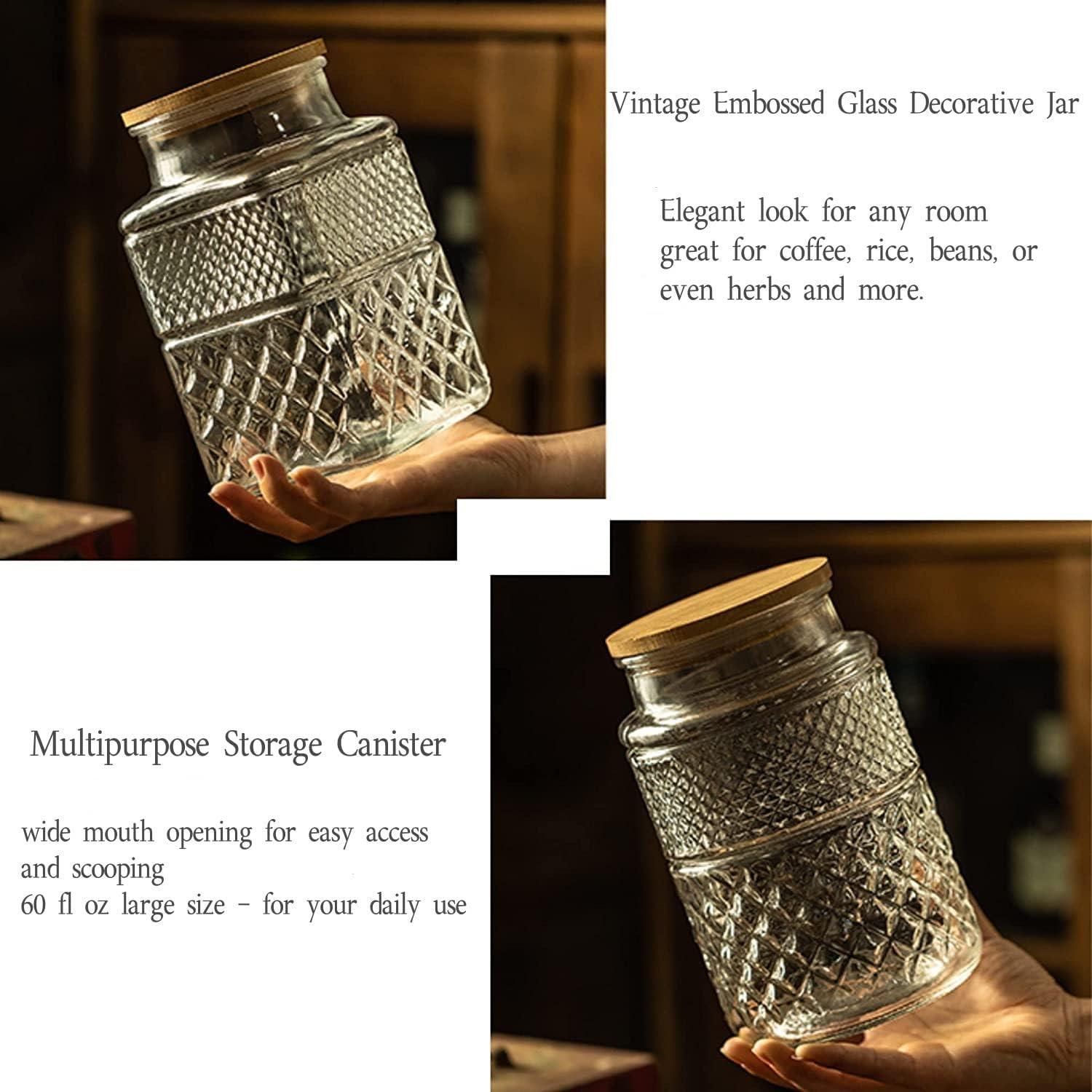 Tarro de Almacenamiento de Vidrio Prettidecor 1.89L con Tapa de Bambú