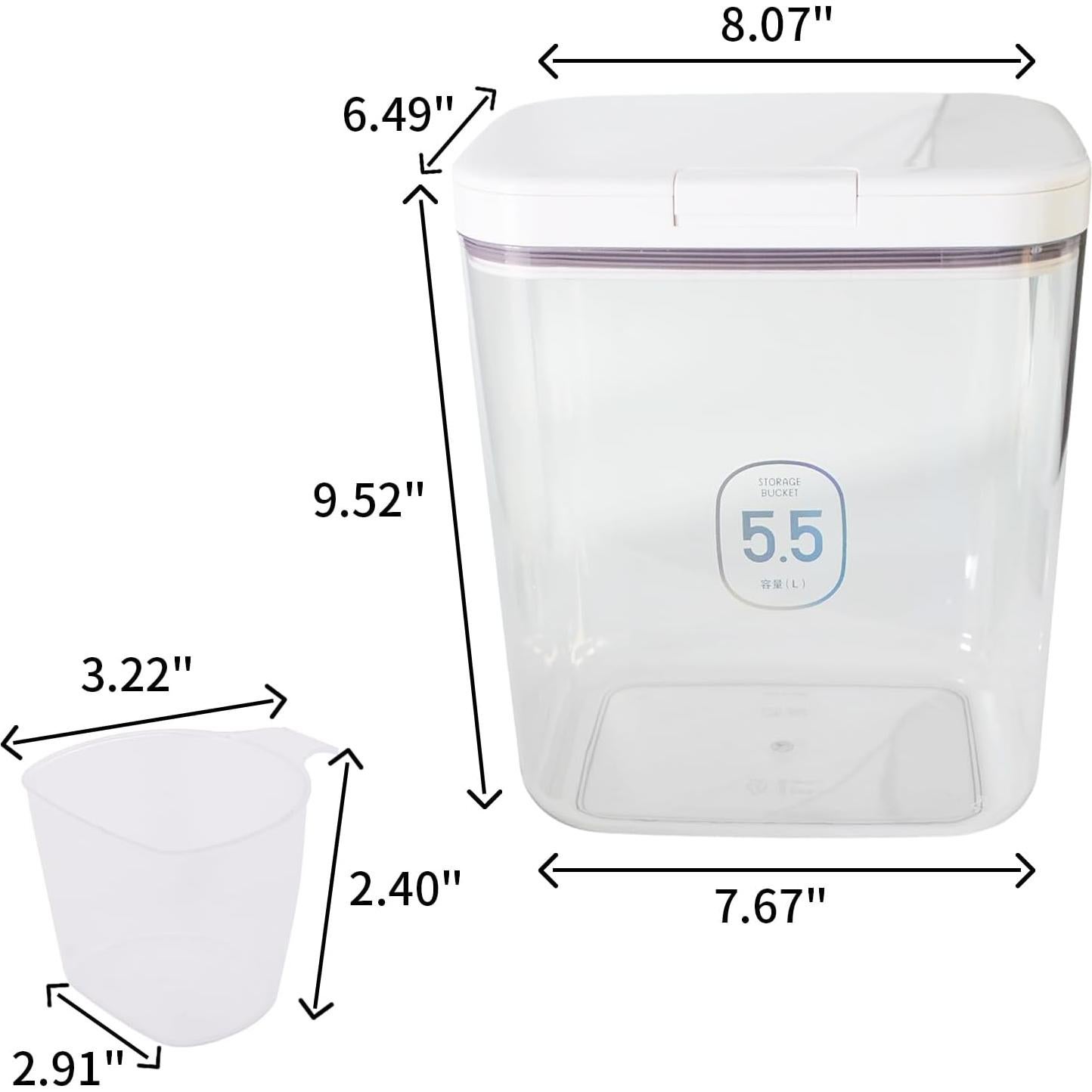 Contenedor de Almacenamiento Hermético Qiveno 10L con Taza Medidora