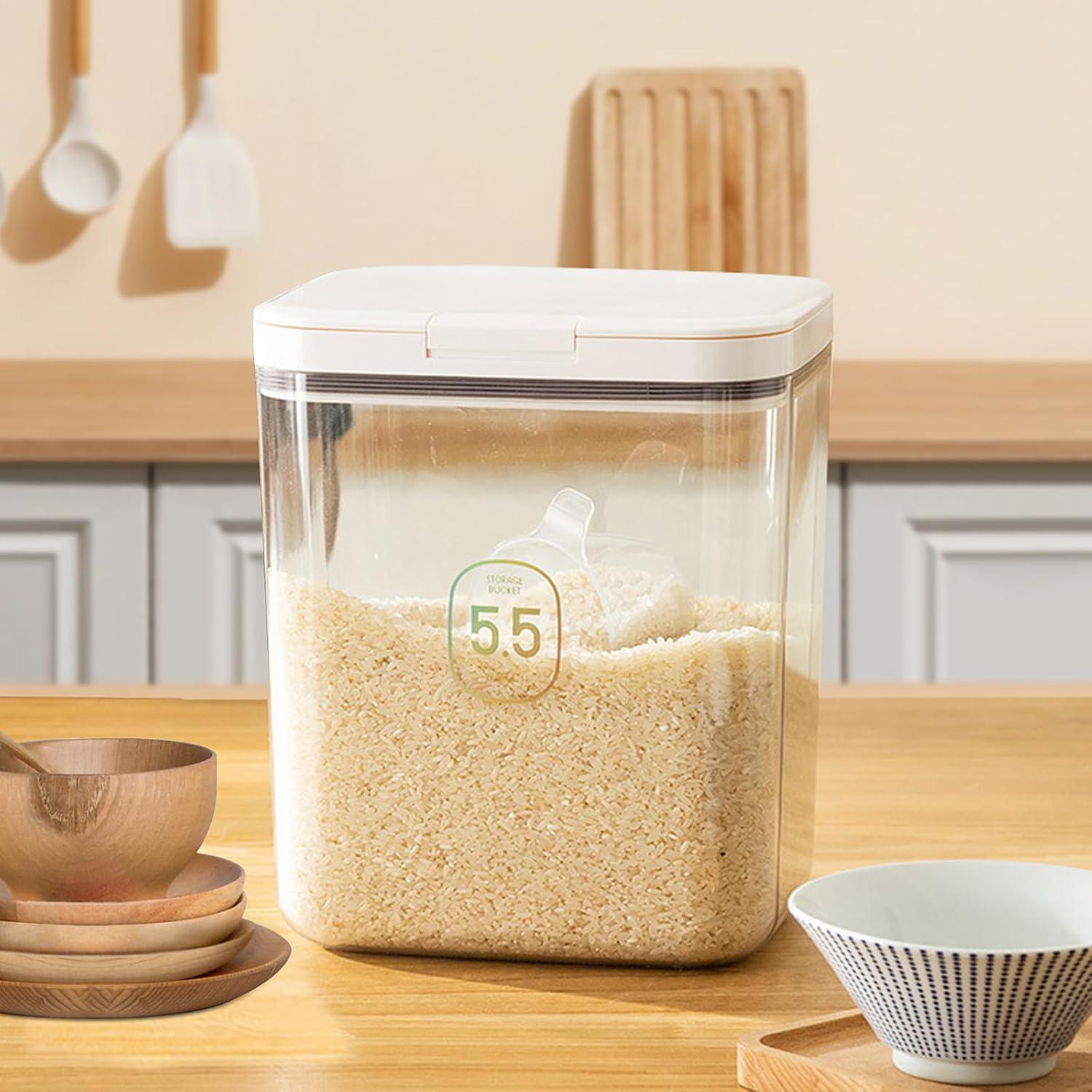 Contenedor de Almacenamiento Hermético Qiveno 10L con Taza Medidora