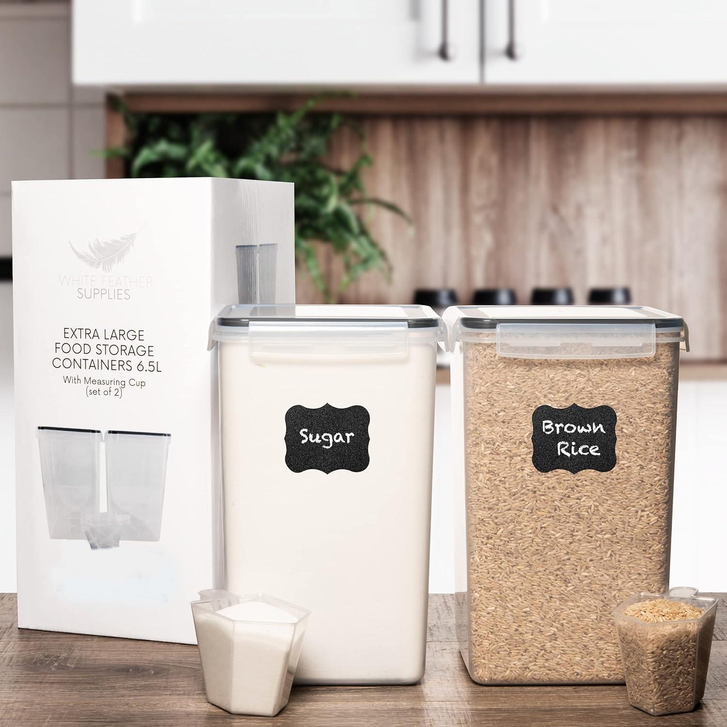 Contenedores de Almacenamiento 6.5L Suministros Pluma Blanca - 2 Pcs