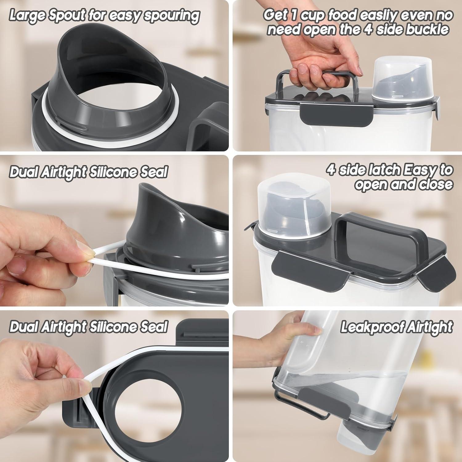 Contenedor de Almacenamiento de Comida para Mascotas LEAWALK 5L 2Pack