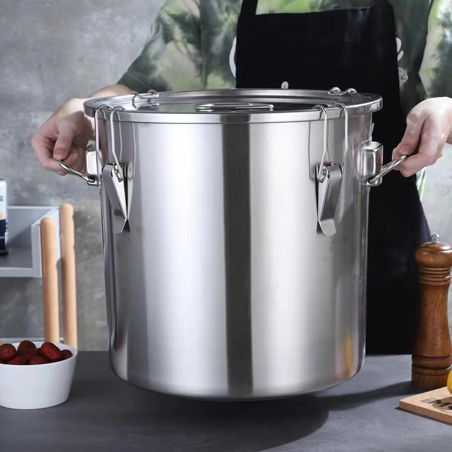 Contenedor hermético de acero inoxidable 12L Verdeho con tapa